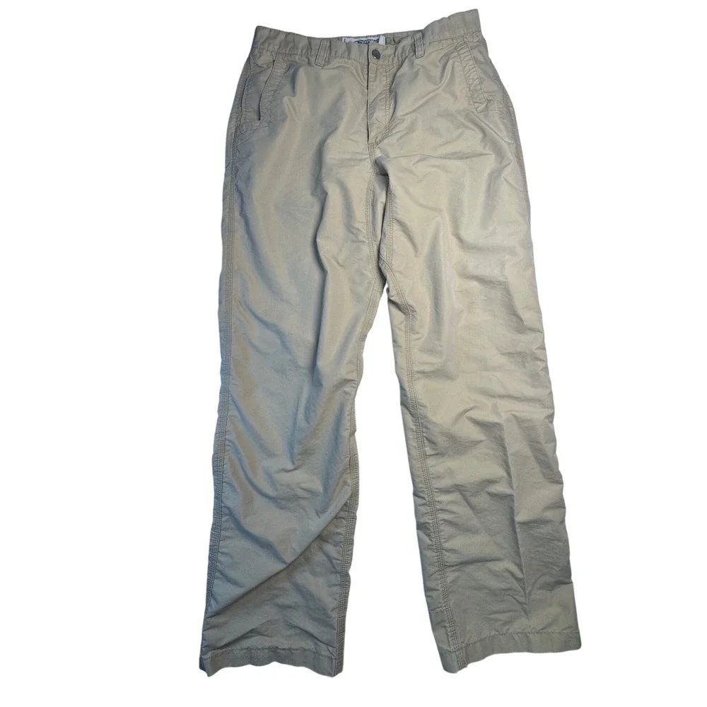 Mountain Khakis Relaxed Fit Pants Mens 35x34 Khaki Nylon Cotton Outdoor Hiking